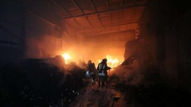 Photo of حريق كبير بمستودع للمواد الكيميائية في الأردن