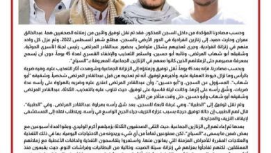 Photo of أسرة الصحفي المنصوري تصدر بيانا بشأن اعتداء الحوثيون على نجلهم في المعتقل